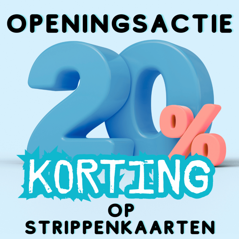 openingsactie Aanbieding van 20% korting op strippenkaarten voor de opening.